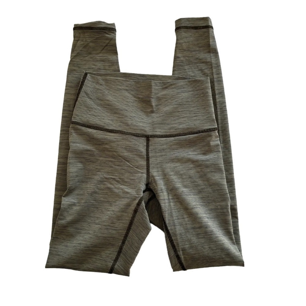 Lululemon Wunder Under Pant Luxtreme *Green Stripe* Size 4, 25 Inch. - Picture 5 of 6